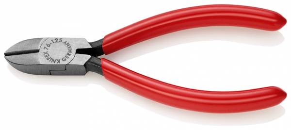 KNIPEX 76 01 125 Seitenschneider für Elektromechaniker schwarz atramentiert 125 mm