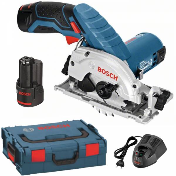 Bosch Akku-Kreissäge GKS 12V-26, mit 2 x 3,0 Ah Li-Ion Akku, L-BOXX