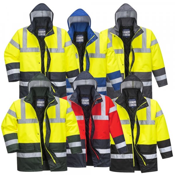 PORTWEST Warnschutz Winterjacke S466 Hi-Vis Kontrast Traffic XS - 6XL verschiedene Farben