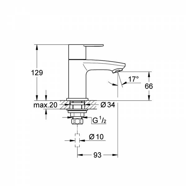 GROHE Standventil Eurostyle C 23039 SpeedClean Mousseur chrom