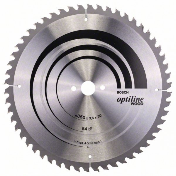 BOSCH KREISSÄGEBLATT OPTILINE WOOD FÜR TISCHKREISSÄGEN, 350 X 30 X 3,5 MM, 54