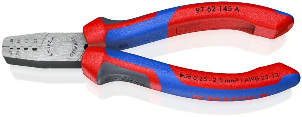 KNIPEX 97 62 145 A Crimpzange für Aderendhülsen 145 mm poliert