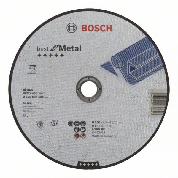 BOSCH TRENNSCHEIBE GERADE BEST FOR METAL A 30 V BF, 230 MM, 22,23 MM, 2,5 MM