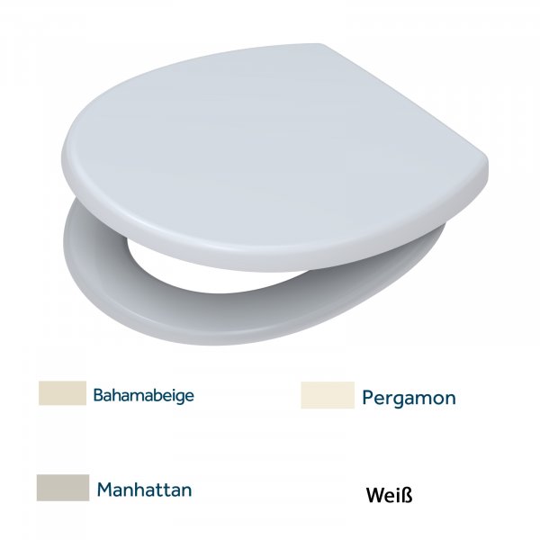 WC-Sitz Pro 2.0 Scharniere Edelstahl weiß, beige, manhattan, pergamon zur Wahl