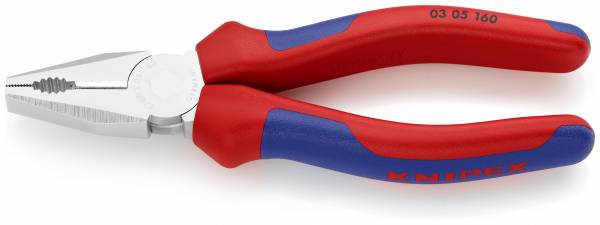 KNIPEX 03 05 160 SB Kombizange 160 mm verchromt mit Mehrkomponenten-Hüllen
