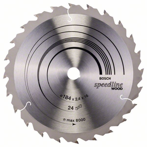 BOSCH KREISSÄGEBLATT SPEEDLINE WOOD, 184 X 16 X 2,4 MM, 24