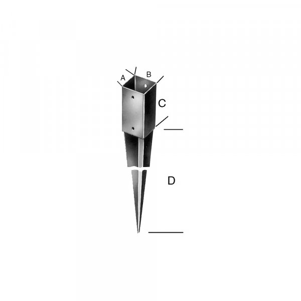 Einschlagbodenhülse tzn 71x900 Stärke 1,8mm