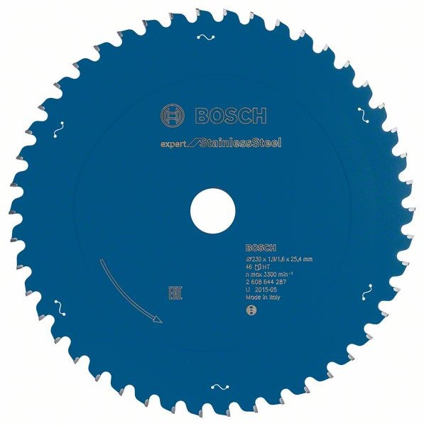 BOSCH KREISSÄGEBLATT EXPERT FOR STAINLESS STEEL, 230 X 25,4 X 1,9 X 46
