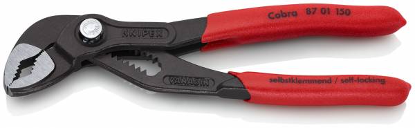 KNIPEX 87 01 150 SB Cobra® Hightech-Wasserpumpenzange 150 mm grau atramentiert mit rutschhemmendem