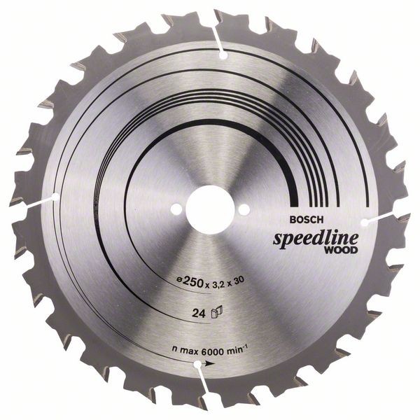 BOSCH KREISSÄGEBLATT SPEEDLINE WOOD, 250 X 30 X 3,2 MM, 24