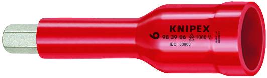 KNIPEX 98 39 08 Steckschlüsseleinsatz für Innensechskantschrauben mit Innenvierkant 3/8" 75 mm