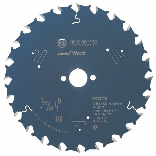 Bosch Kreissägeblatt Expert for Wood 165 x 20 x 2,6 mm 24 Zähne
