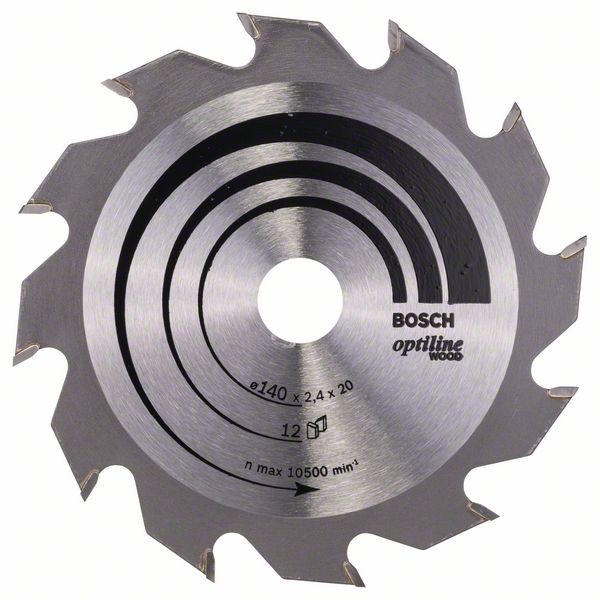 BOSCH KREISSÄGEBLATT OPTILINE WOOD FÜR HANDKREISSÄGEN, 140 X 20/12,7 X 2,4 MM, 12