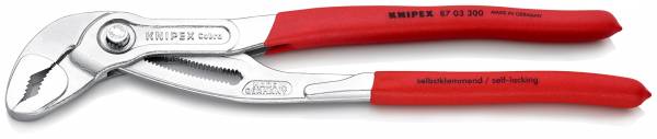 KNIPEX 87 03 300 SB Cobra® Hightech-Wasserpumpenzange 300 mm verchromt mit rutschhemmendem Kunststo