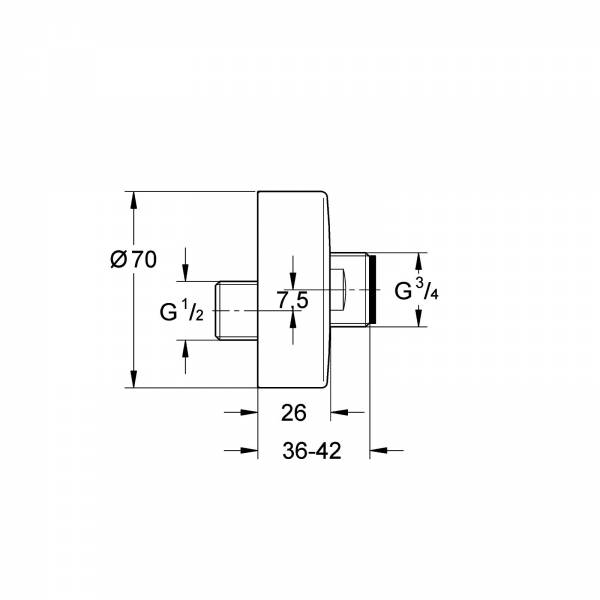 GROHE S-Anschluss 12662 für Essence Wanne-/Brausebatterie Aufputz