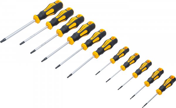 BGS KM Schraubendreher-Satz T-Profil (für Torx)Bohrung T6 - T40 11-tlg. 7845