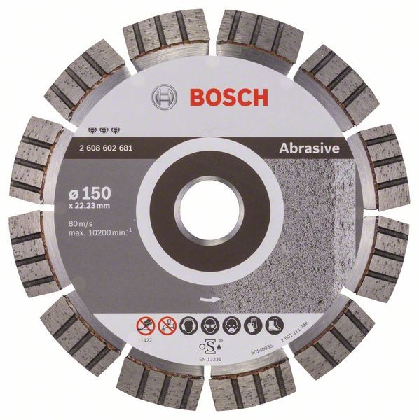 BOSCH DIAMANTTRENNSCHEIBE BEST FOR ABRASIVE, 150 X 22,23 X 2,4 X 12 MM
