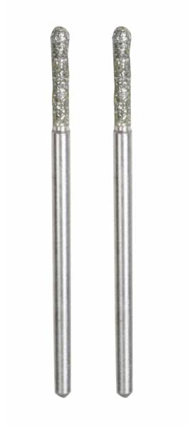 PROXXON Diamant-beschichtete Schleifstifte, Kugel Ø 2,2 mm, 2 Stück 28232 Glasbohrer Steinbohrer