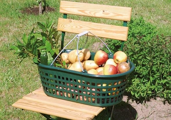 floraworld Gartenkorb 15 kg grün oval, mit Doppelklappbügel