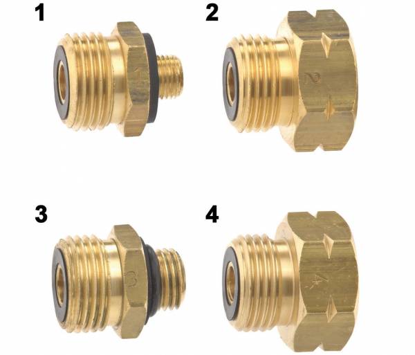 GOK Euro-Set D 4-teilig G12 Entnahme Stutzen Propangasflaschen Adapter