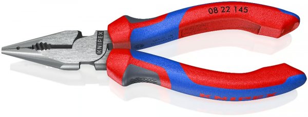 KNIPEX 08 22 145 SB Spitz-Kombizange 145 mm schwarzatramentiert mit Mehrkomponenten-Hülle