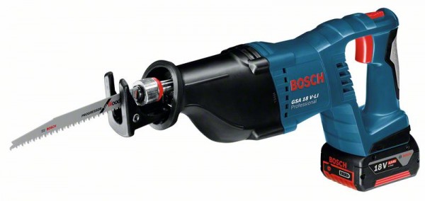 BOSCH AKKU-SÄBELSÄGE GSA 18 V-LI, MIT 2 X 5,0 AH LI-ION AKKU, L-BOXX