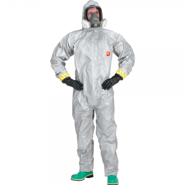 Einweganzug Tychem F, grau, Material Tyvek, Klassischer Typ-5/Typ-6-Overall