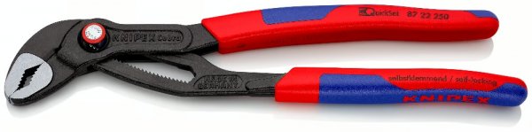 KNIPEX 87 22 250 SB Cobra® QuickSet Hightech-Wasserpumpenzange 250 mm grau atramentiert m