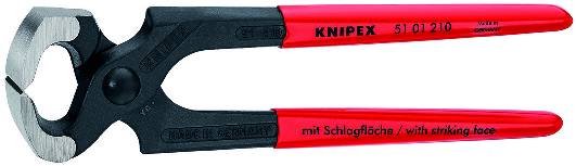 KNIPEX 51 01 210 Hammerzange 210 mm schwarz atramentiert mit Kunststoff überzogen poliert