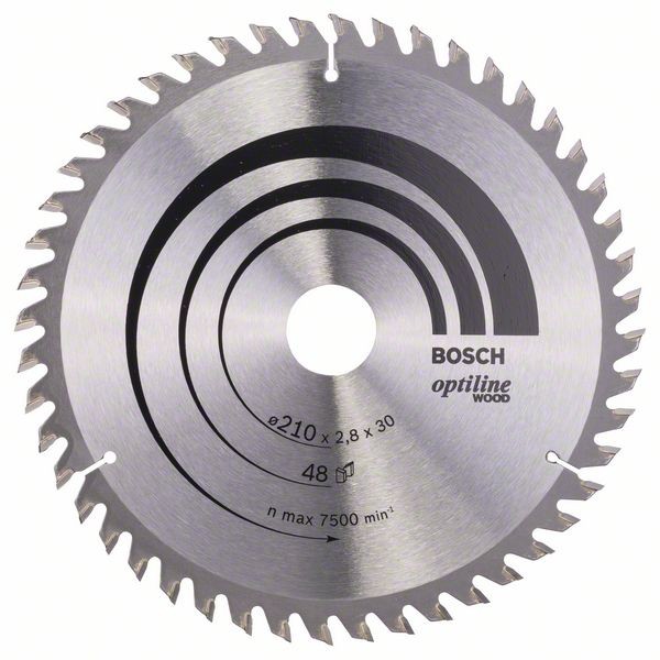 BOSCH KREISSÄGEBLATT OPTILINE WOOD FÜR HANDKREISSÄGEN, 210 X 30 X 2,8 MM, 48