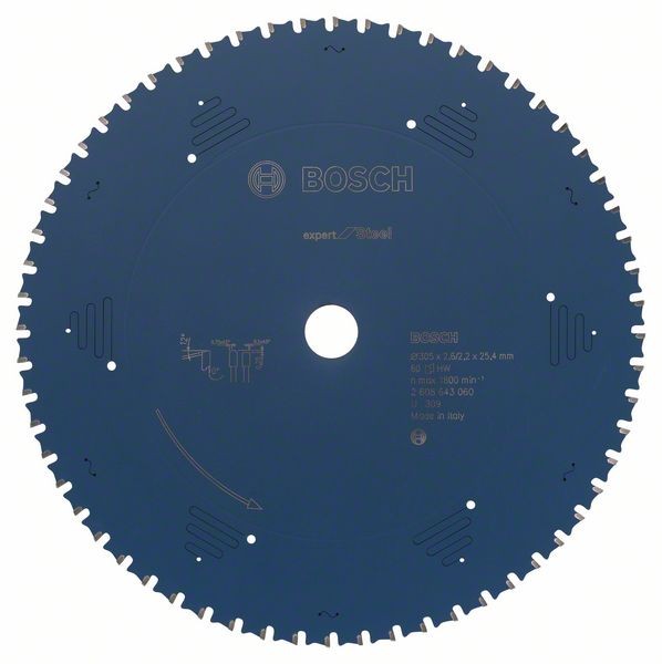 BOSCH KREISSÄGEBLATT EXPERT FOR STEEL, 305 X 25,4 X 2,6 MM, 60