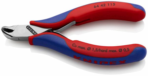KNIPEX 64 42 115 Elektronik-Vornschneider 115 mm mit Mehrkomponenten-Hüllen spiegelpoliert