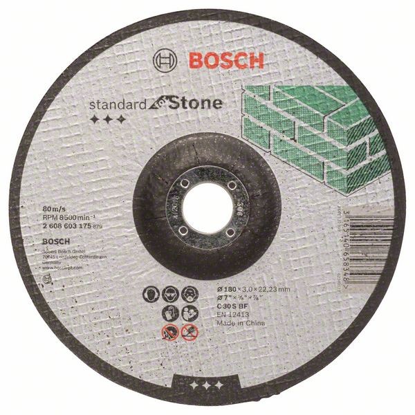 BOSCH TRENNSCHEIBE GEKRÖPFT STANDARD FOR STONE C 30 S BF, 180 MM, 22,23 MM, 3,0 MM