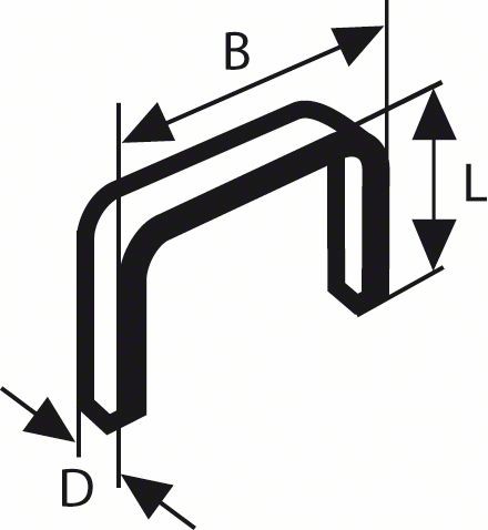 BOSCH FLACHDRAHTKLAMMER TYP 57, 10,6 X 1,25 X 8 MM, 1000 Stück