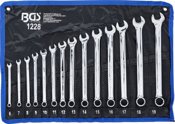 BGS Maul-Ringschlüssel-Satz extra lang SW 6 - 19 mm 14-tlg. 1228