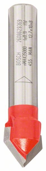 BOSCH V-NUTFRÄSER, 8 MM, D 12,7 MM, L 10 MM, G 44,5 MM, 90°