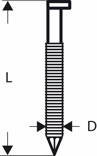 BOSCH D-KOPF STREIFENNAGEL SN34DK 90RG, 3,1 MM, 90 MM, VERZINKT, GERILLT, 2500 Stück