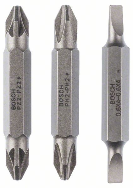 BOSCH DOPPELKLINGEN-SET, 3-TEILIG, S0,6X4,0, S0,6X4,0, PH2, PH2, PZ2, PZ2, 45 MM