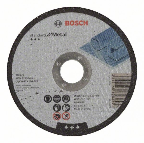 BOSCH TRENNSCHEIBE GERADE STANDARD FOR METAL A 30 S BF, 125 MM, 22,23 MM, 2,5 MM