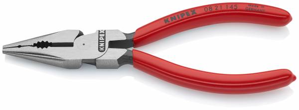 KNIPEX 08 21 145 Spitz-Kombizange 145 mm schwarz atramentiert mit Kunststoff überzogen poliert
