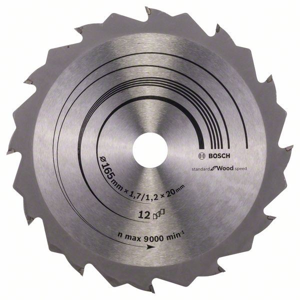 BOSCH KREISSÄGEBLATT SPEEDLINE WOOD, 165 X 20/16 X 1,7 MM, 12