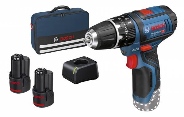 Bosch Akku-Schlagbohrschrauber GSB 12V-15, mit 2 x 2.0 Ah Li-Ion Akku 06019B690H