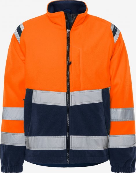 Fristads Kansas Warnschutz Fleecejacke, winddicht Gr. XXXL,Farbe Orange/Marine