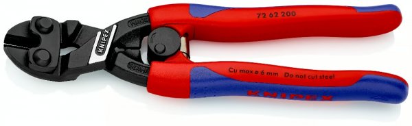 KNIPEX 72 62 200 Kraft-Bündigschneider für Weichmetall und Kunststoff 200 mm schwarz