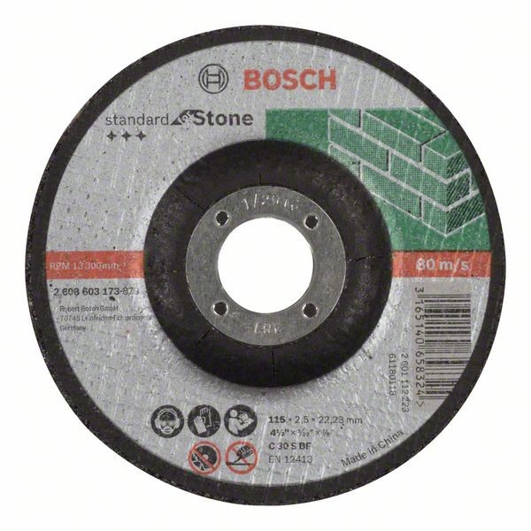 BOSCH TRENNSCHEIBE GEKRÖPFT STANDARD FOR STONE C 30 S BF, 115 MM, 22,23 MM, 2,5 MM