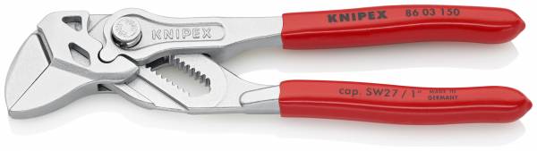 KNIPEX 86 03 150 Zangenschlüssel Zange und Schraubenschlüssel in einem Werkzeug 150 mm verchromt mit