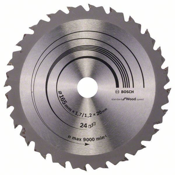 BOSCH KREISSÄGEBLATT SPEEDLINE WOOD, 165 X 20/16 X 1,7 MM, 24