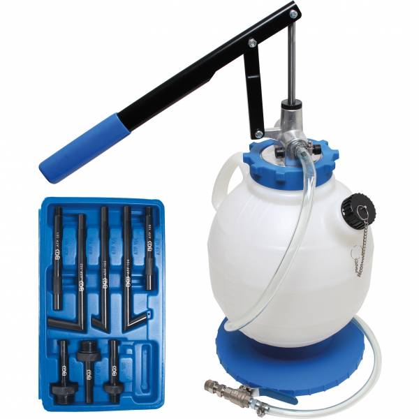 BGS Getriebeöl-Befüllgerät mit Handpumpe | mit 8 Adaptern | 7 l