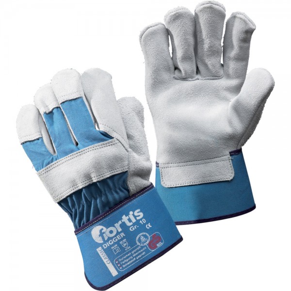 Handschuhe Digger, Rindspaltleder, FORTIS VPE 12