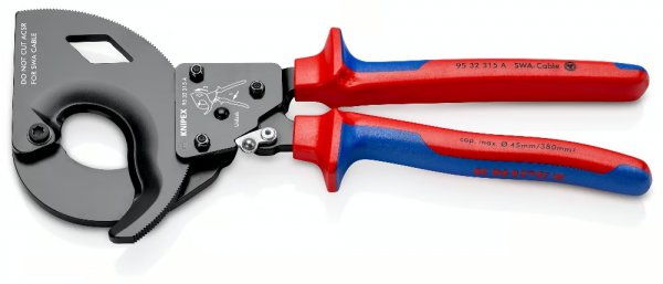 KNIPEX 95 32 315 A Kabelschneider Ratschenprinzip für stahlarmierte Kabel SWA-Kabel